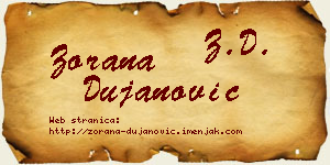 Zorana Dujanović vizit kartica